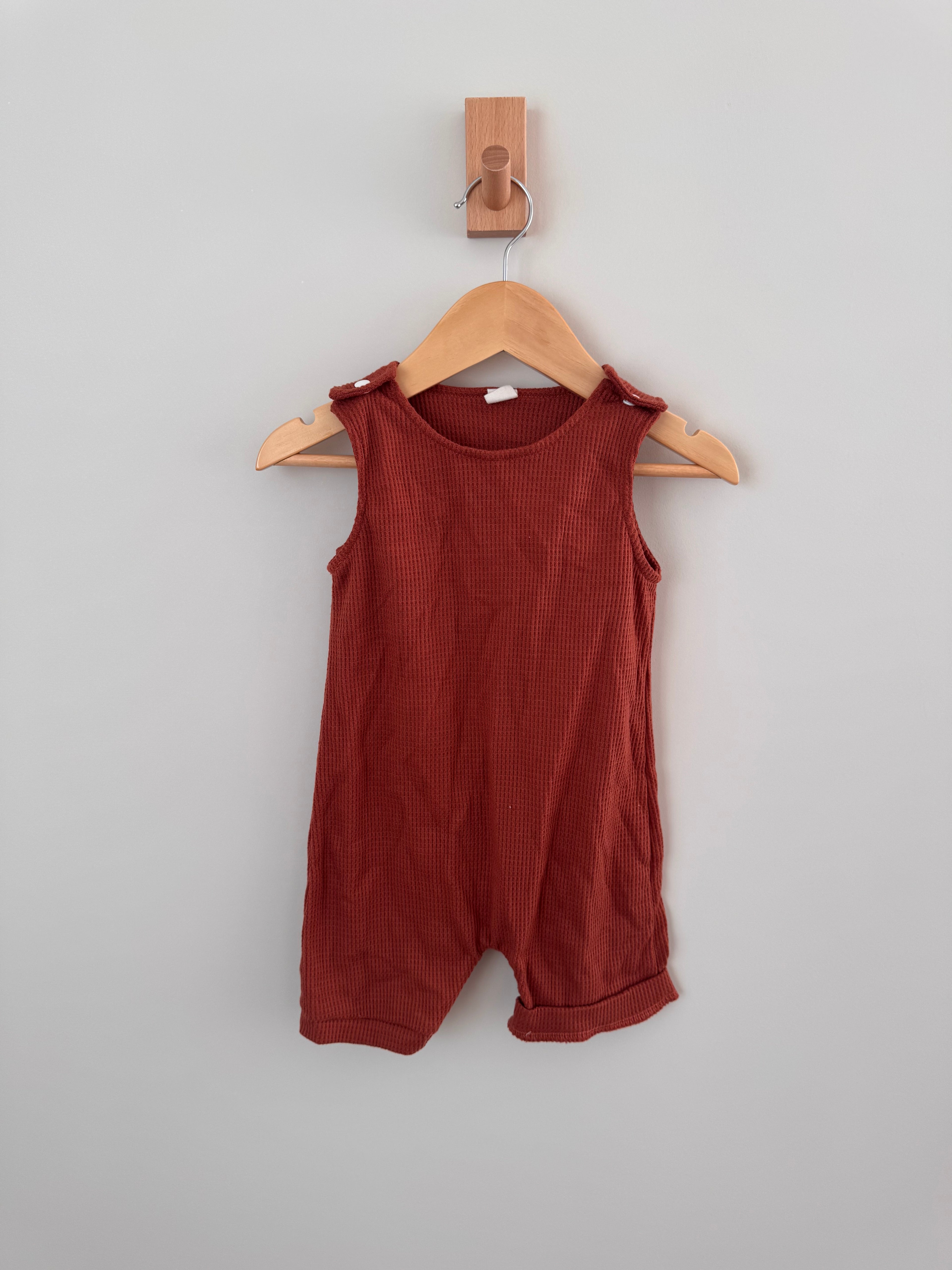 PRELOVED* knit romper (RUST & IVORY)