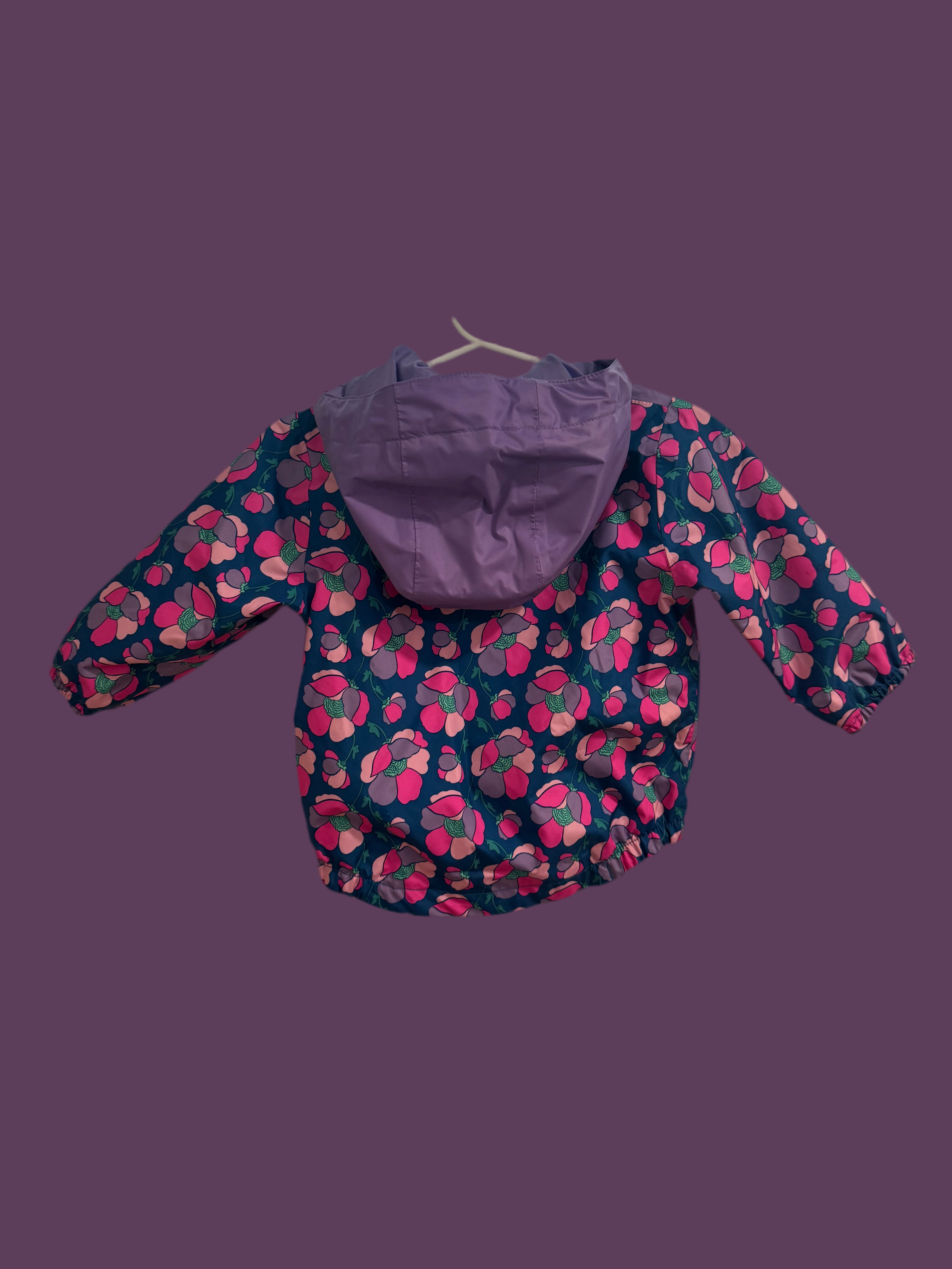 Purple floral raincoat