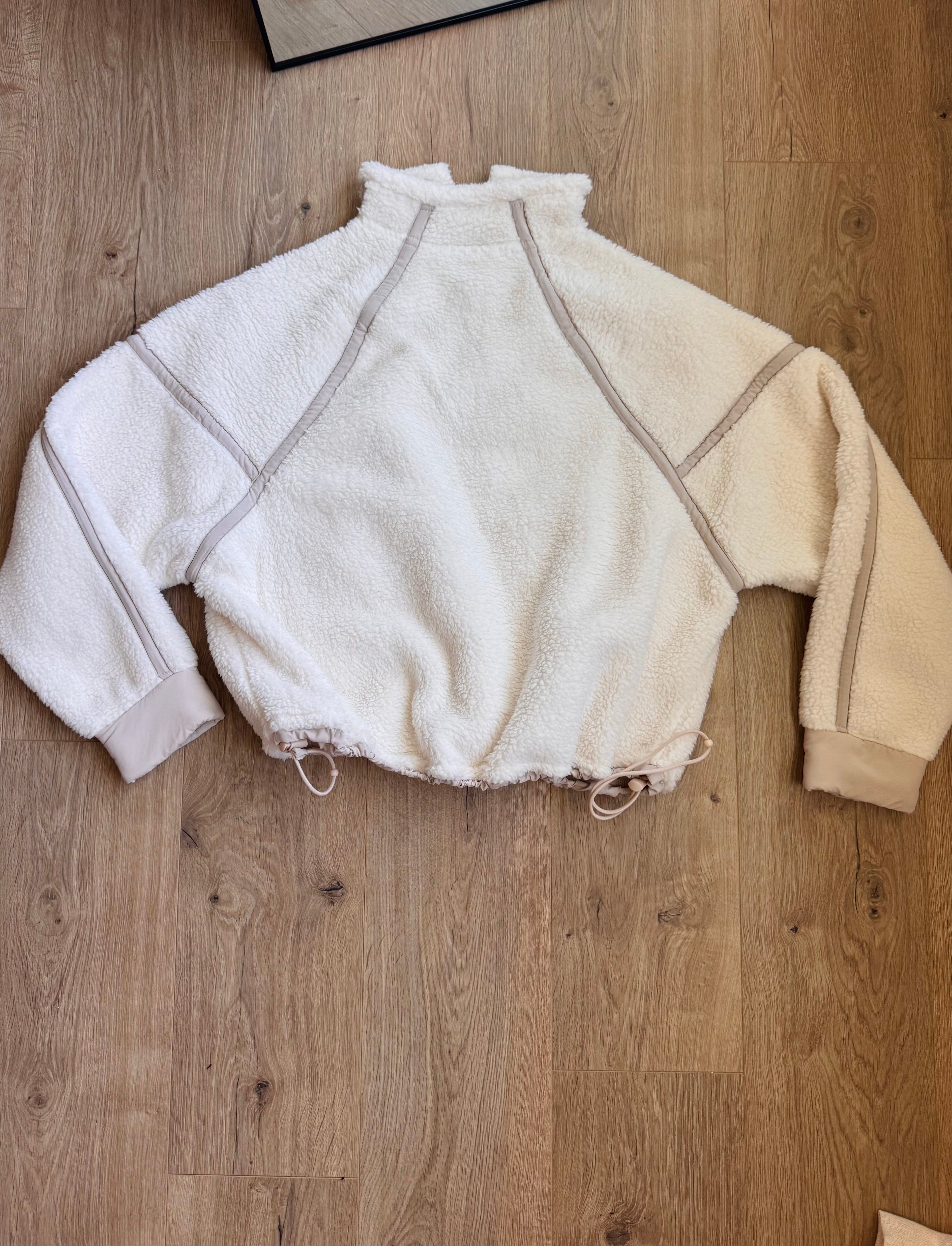 Sherpa fleece half zip - CREAM