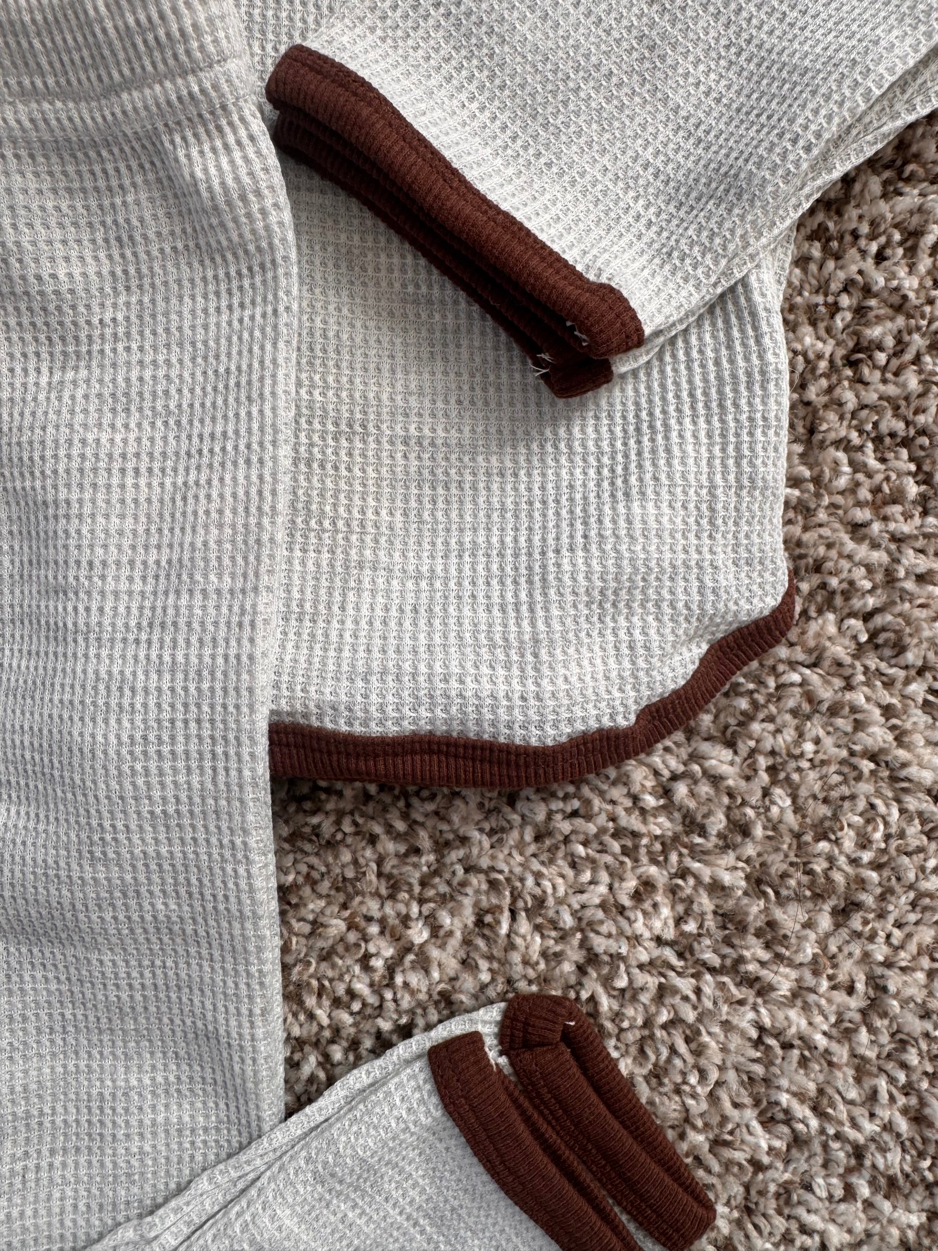 waffle knit set (heather gray)