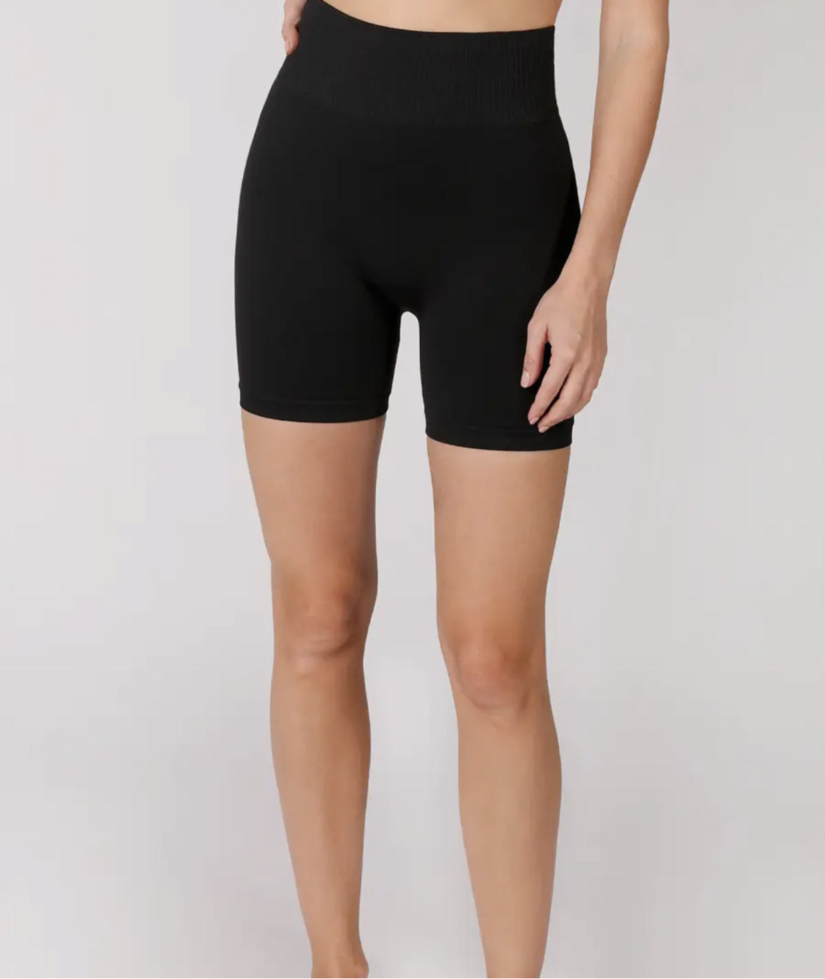 ribbed biker shorts (BLACK)