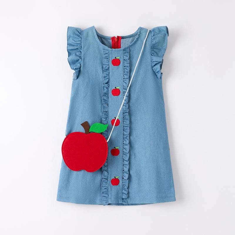 back to school dress + apple purse