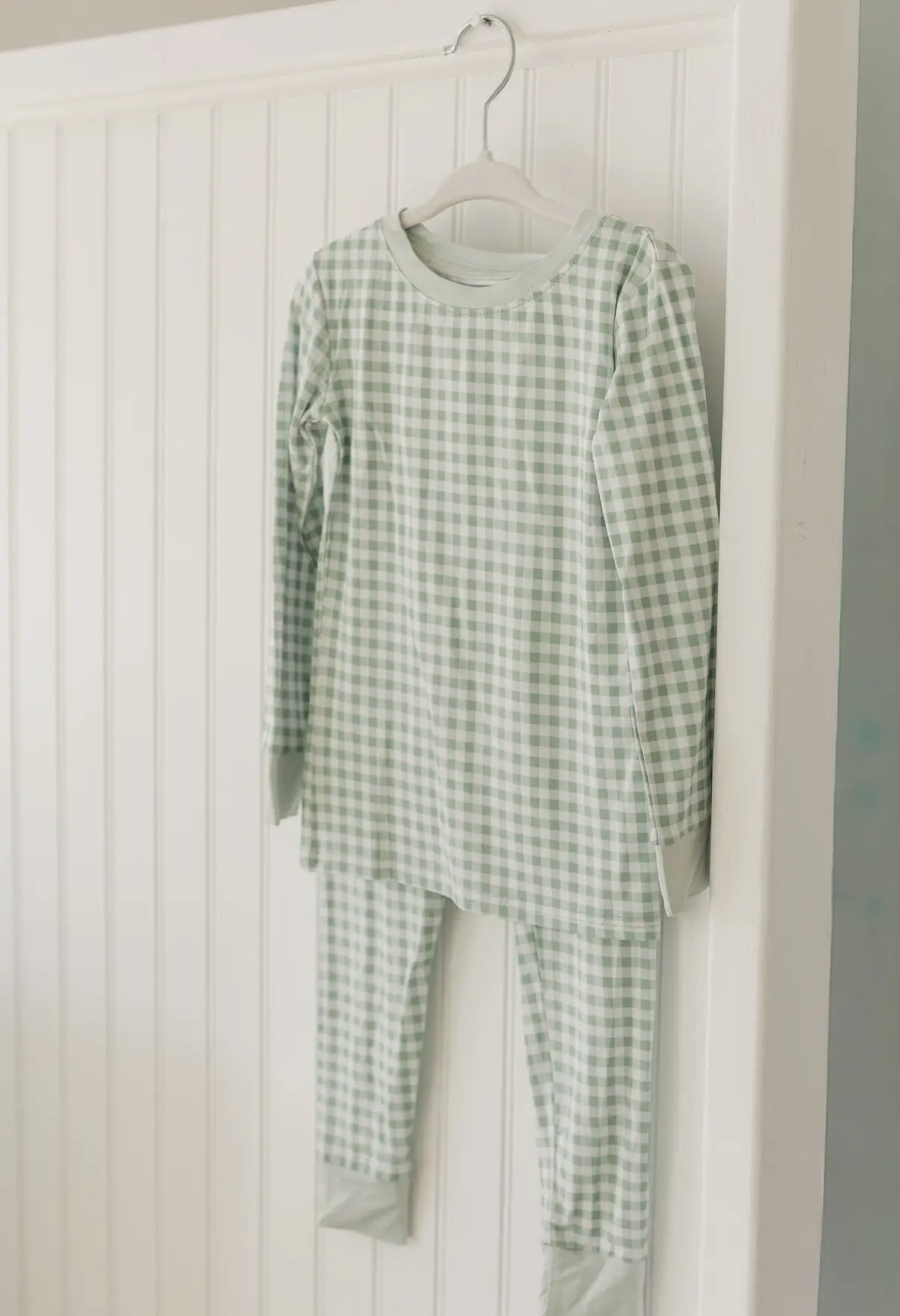 Youth sleep set - Sage gingham