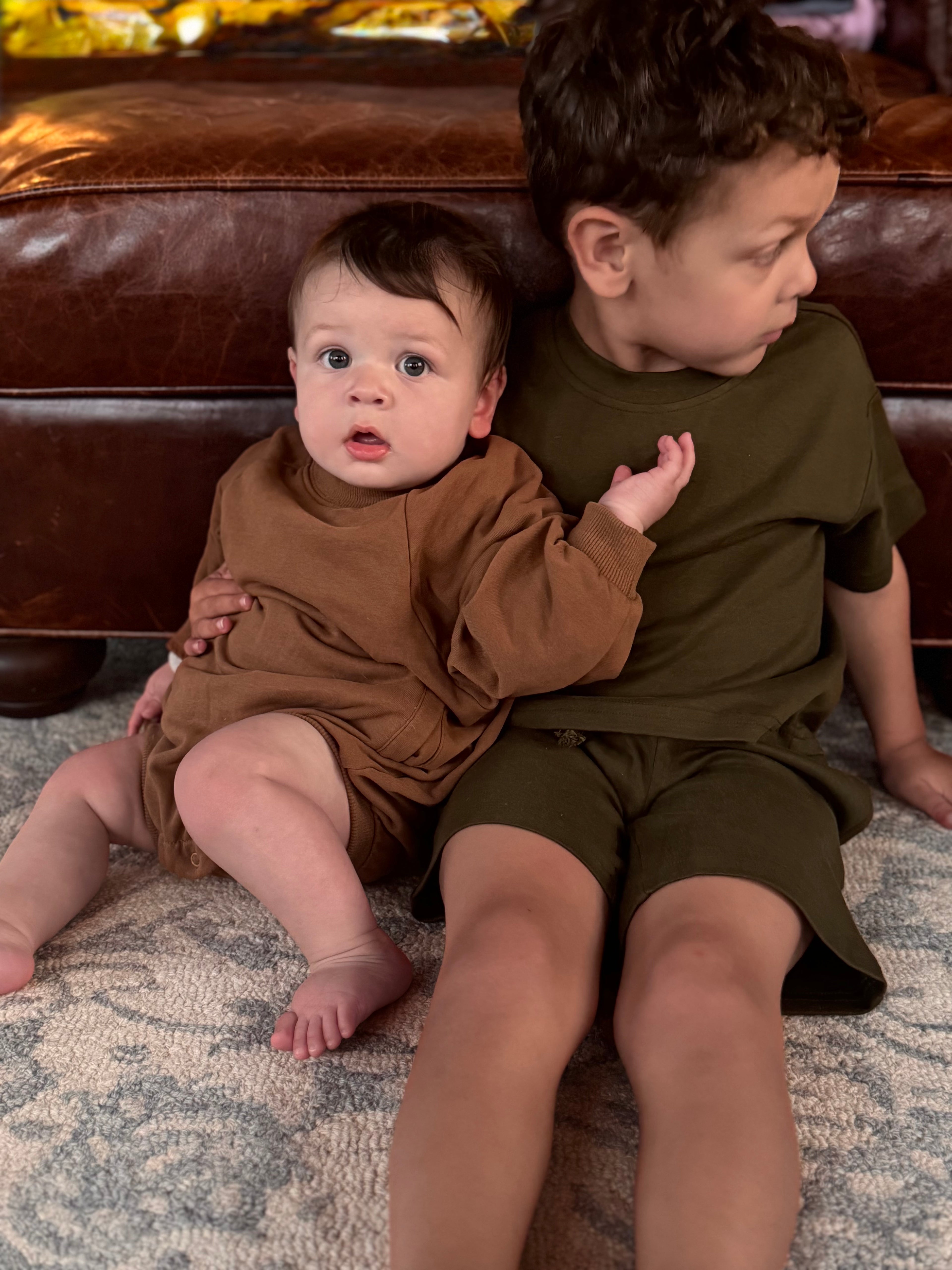 Brown bubble onesie