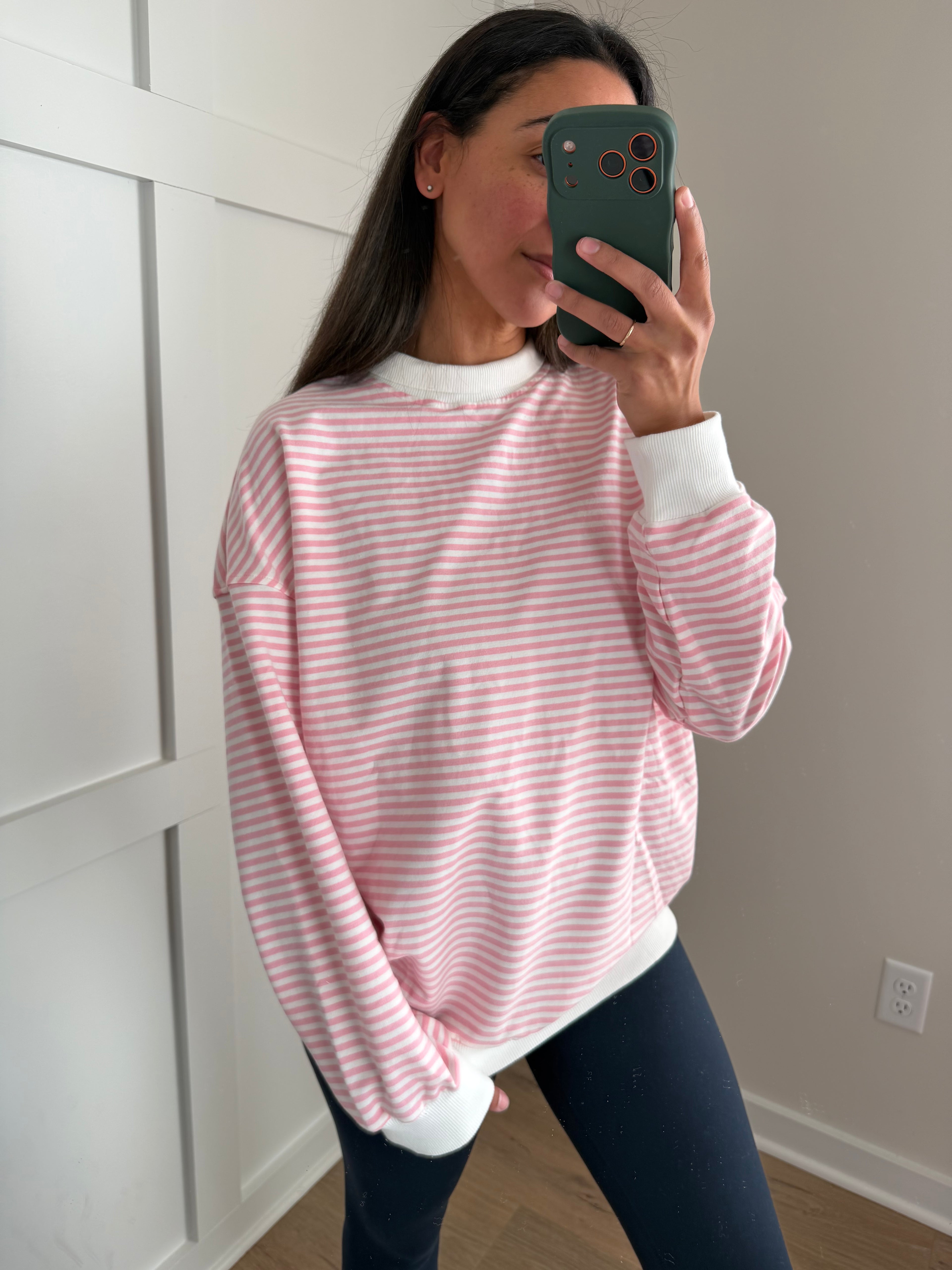 Striped mock neck lounge set - Bubblegum