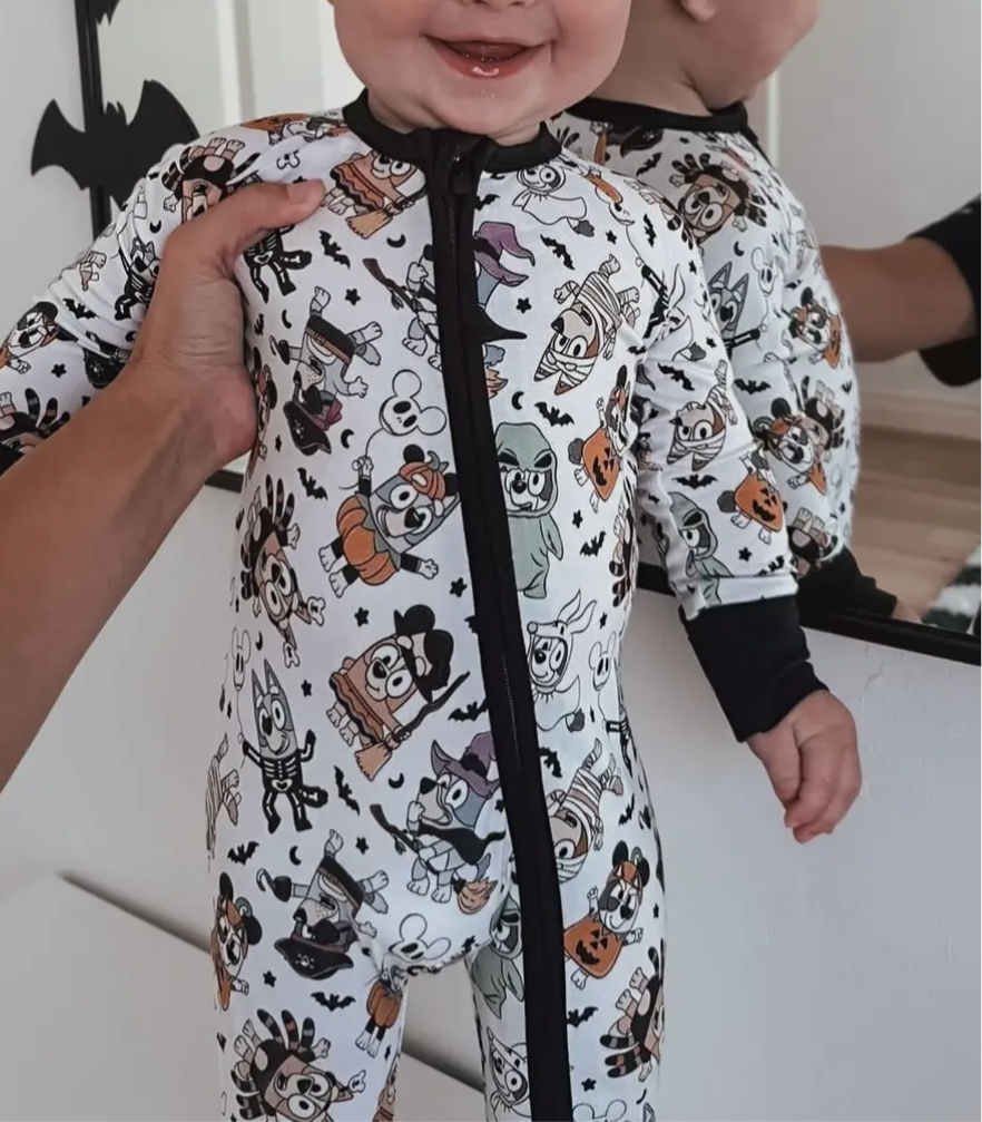 bluey costume party bamboo zip sleeper
