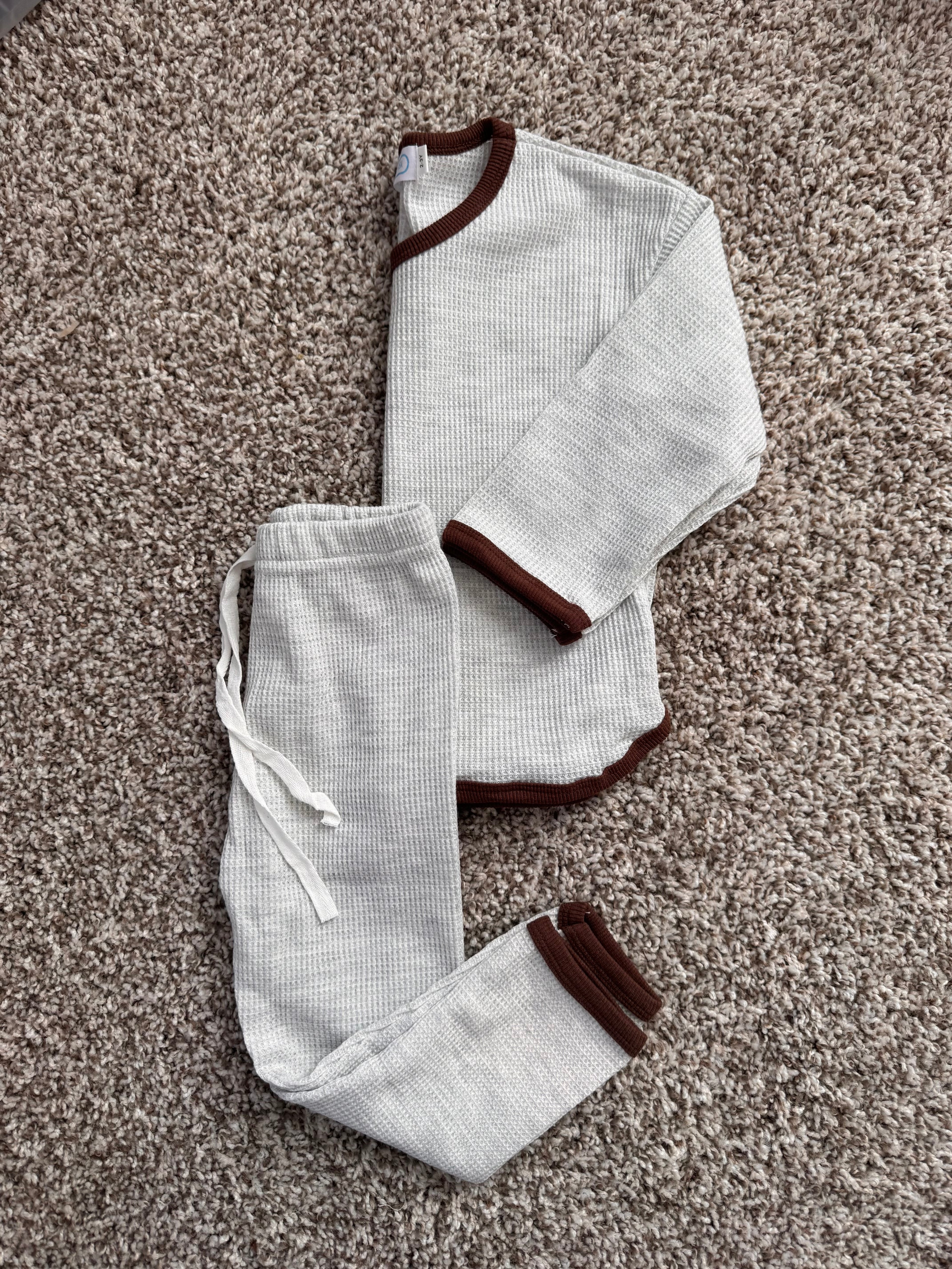 waffle knit set (heather gray)