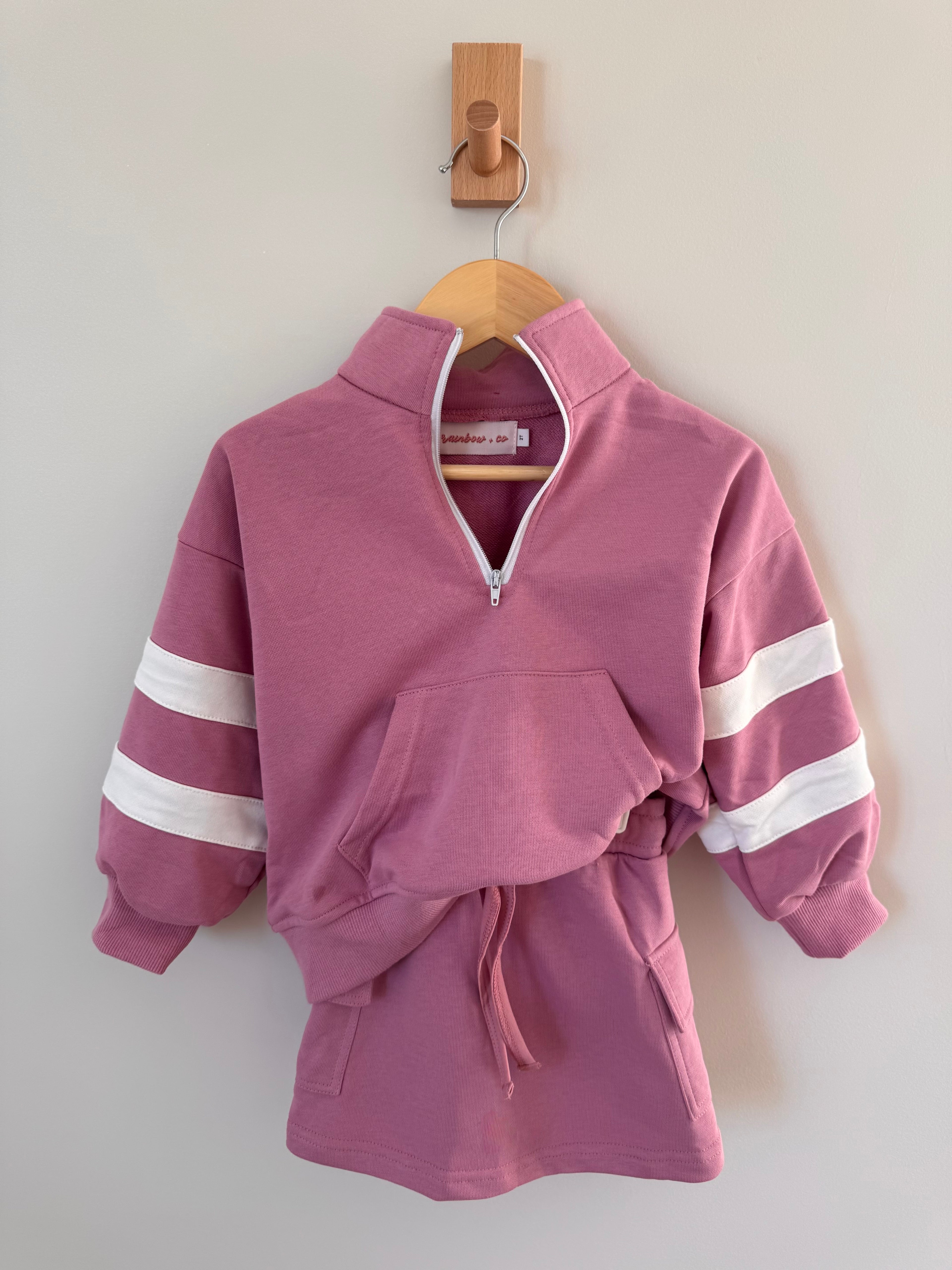 Mini mauve varsity set