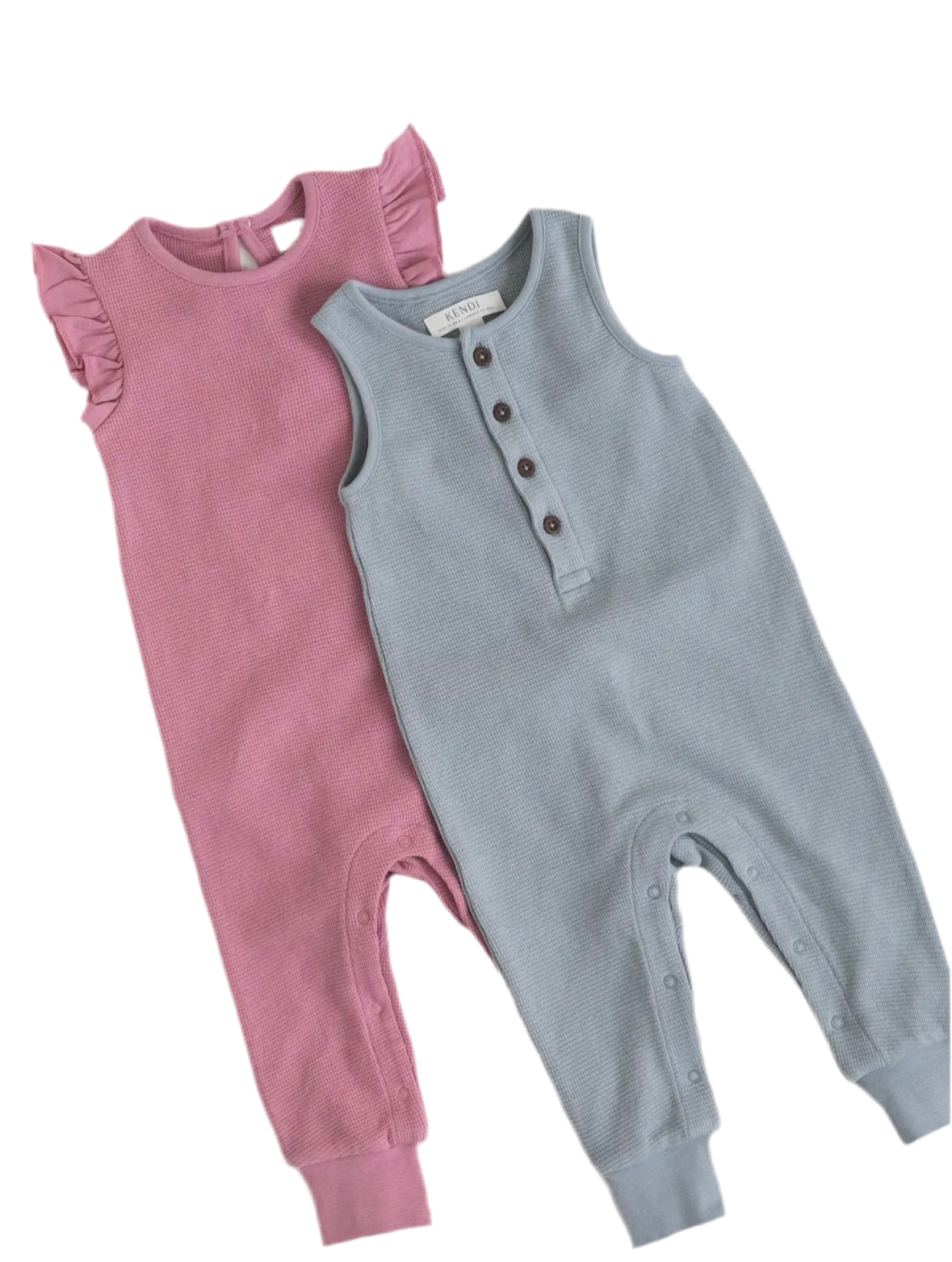 Henley waffle tank romper