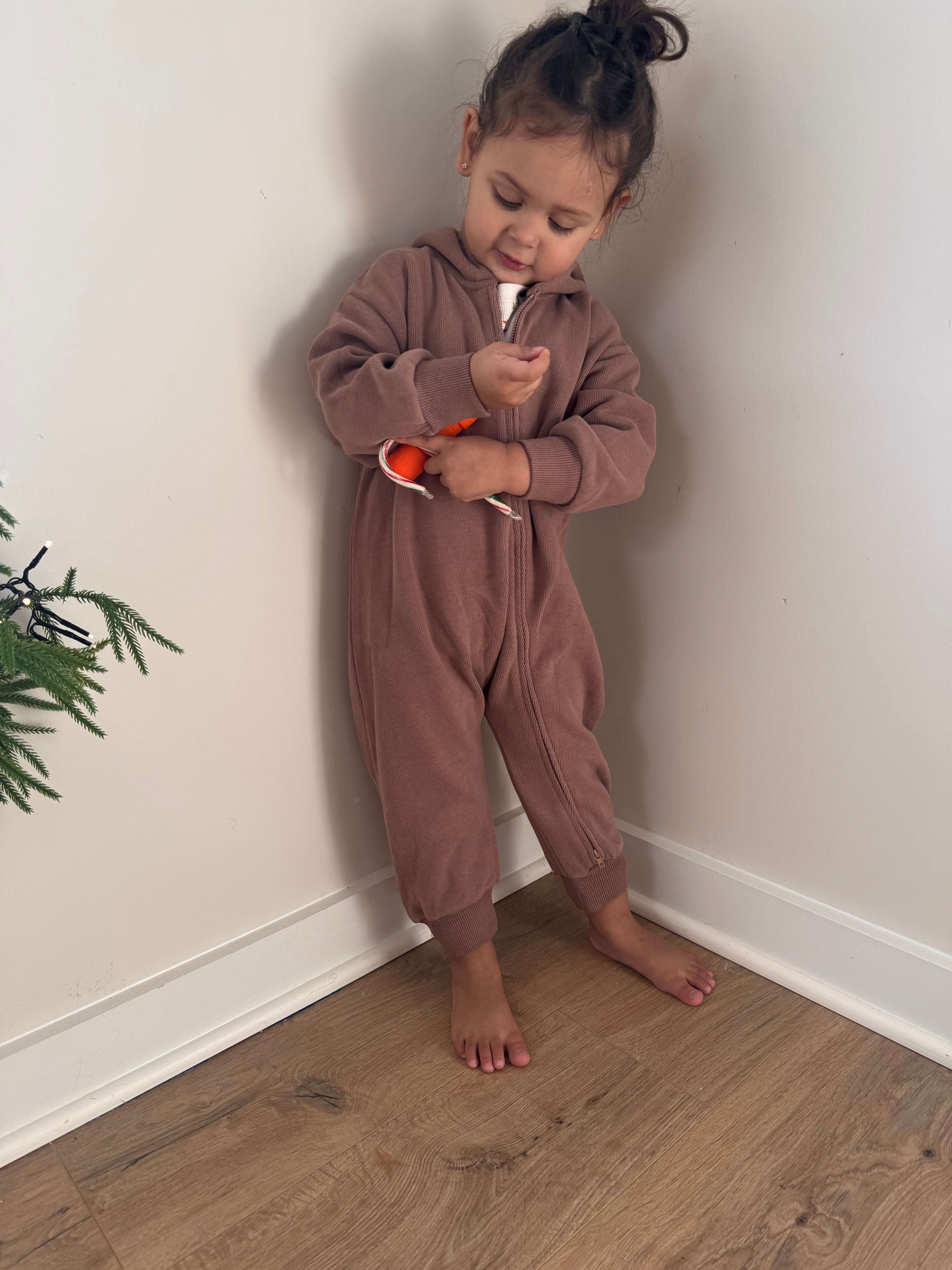 Zip-up jumpsuit (Mocha)