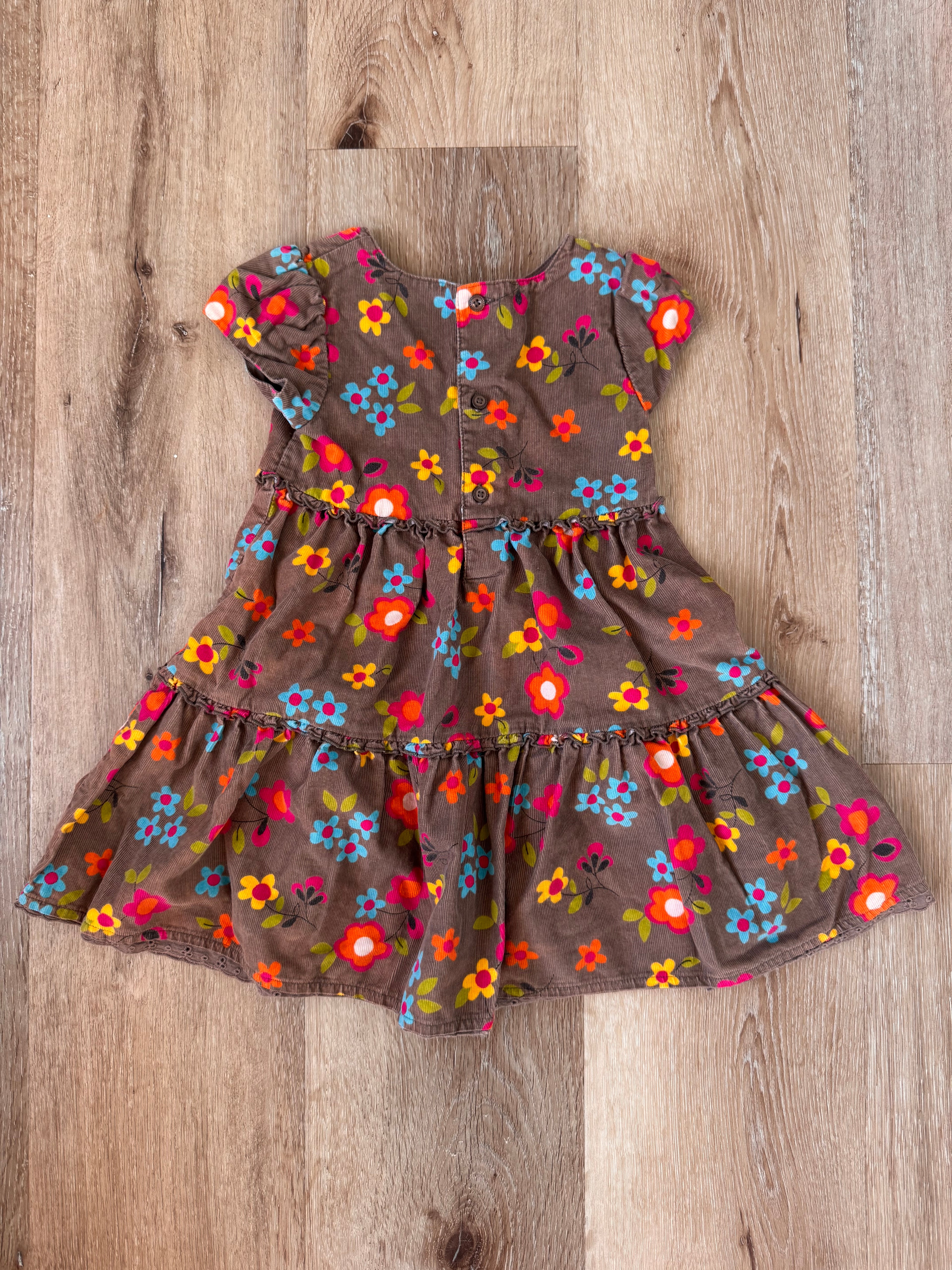 Fall floral corduroy toddler dress (2T)