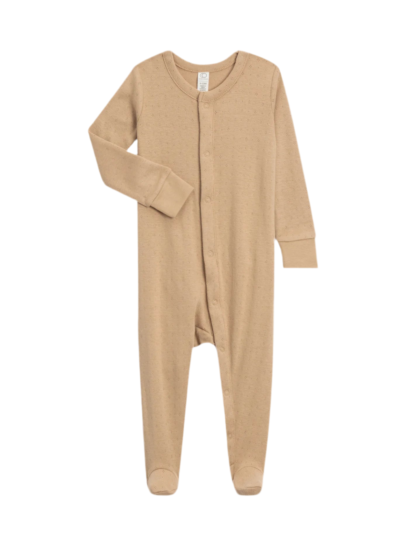 Organic pointelle long sleeve footed sleeper