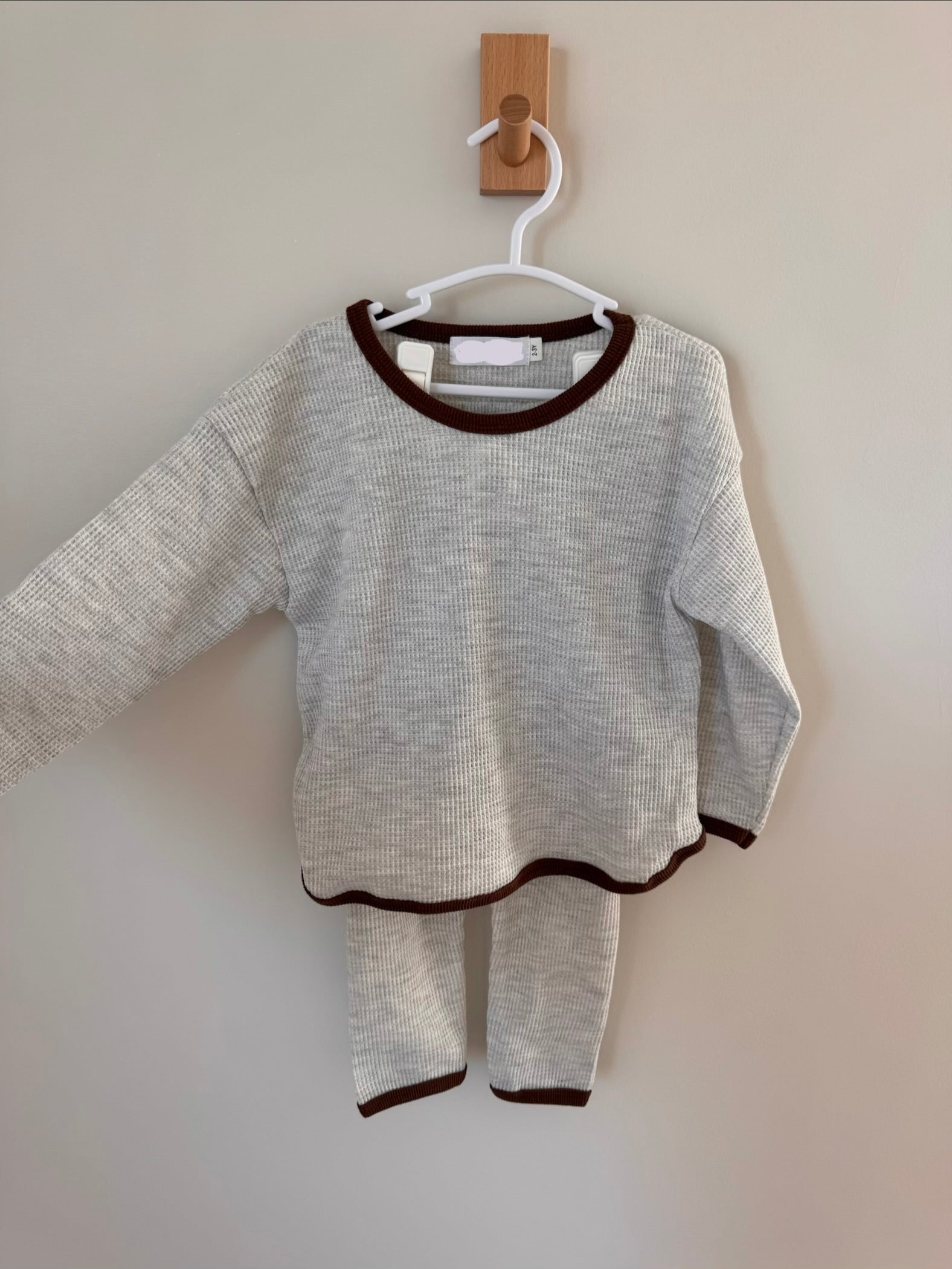 waffle knit set (heather gray)