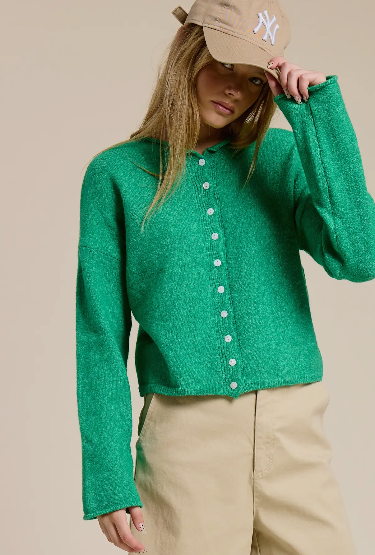 Essential cardigan - SHAMROCK