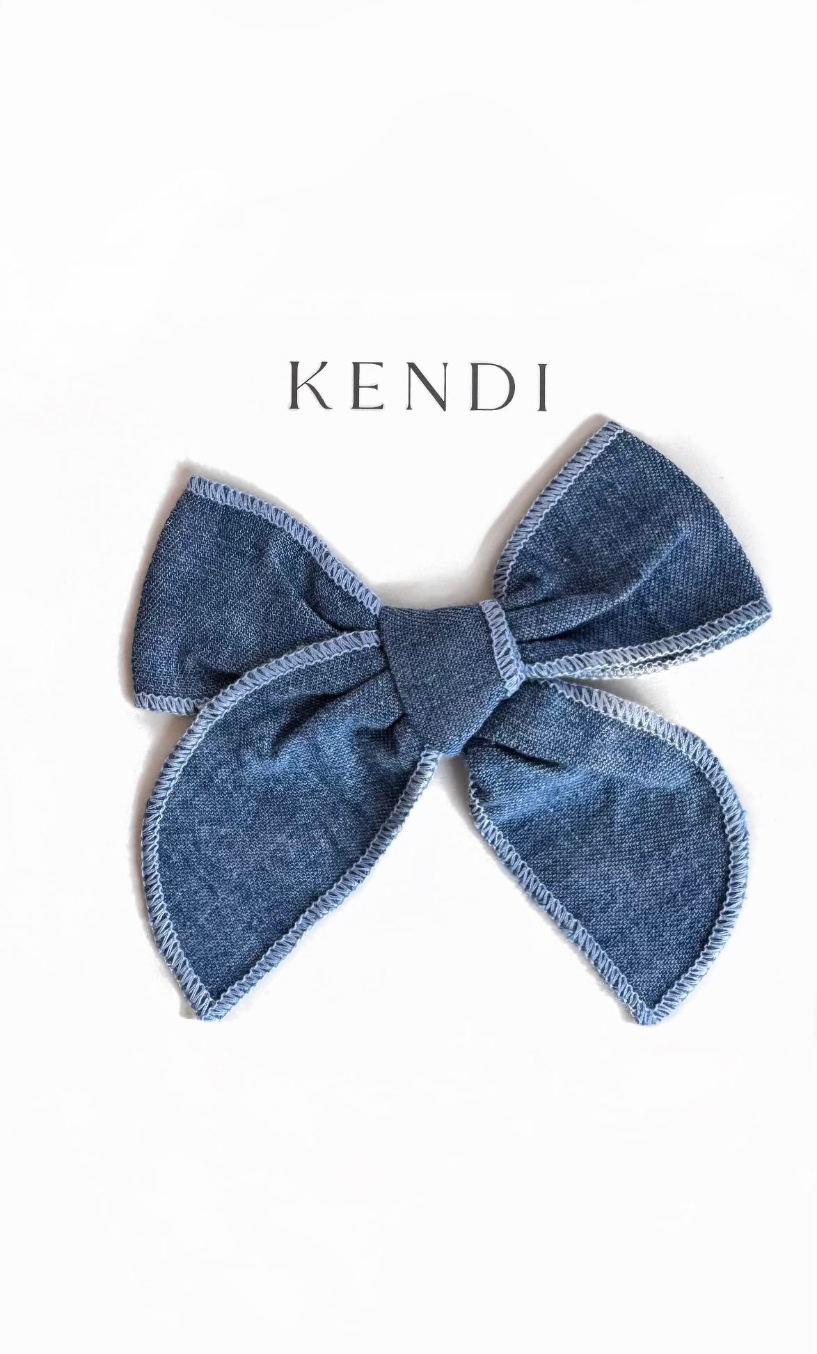 Chambray bow clip